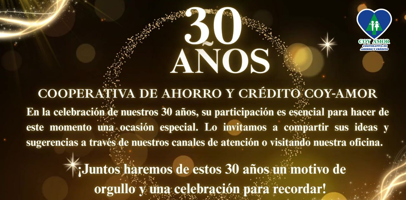 PUBLICIDAD IDEAS 30 AÑOS COY-AMOR LOGO